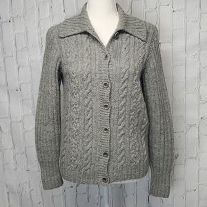 5/$20 J. Crew gray cable knit wool cardigan size M